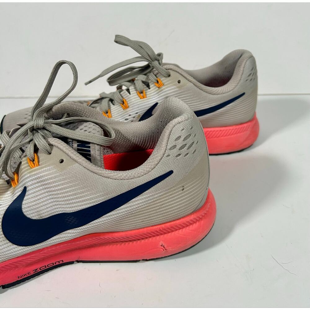 Nike Air Zoom Pegasus 34 Road Running Shoes Men 10.5 Gray Pink Athletic Sneakers - Picture 11 of 12